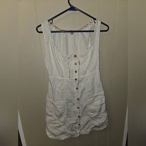 Women's Pilcro By Anthopogie Cream Button-Down Dress Summer Button Down Elegant